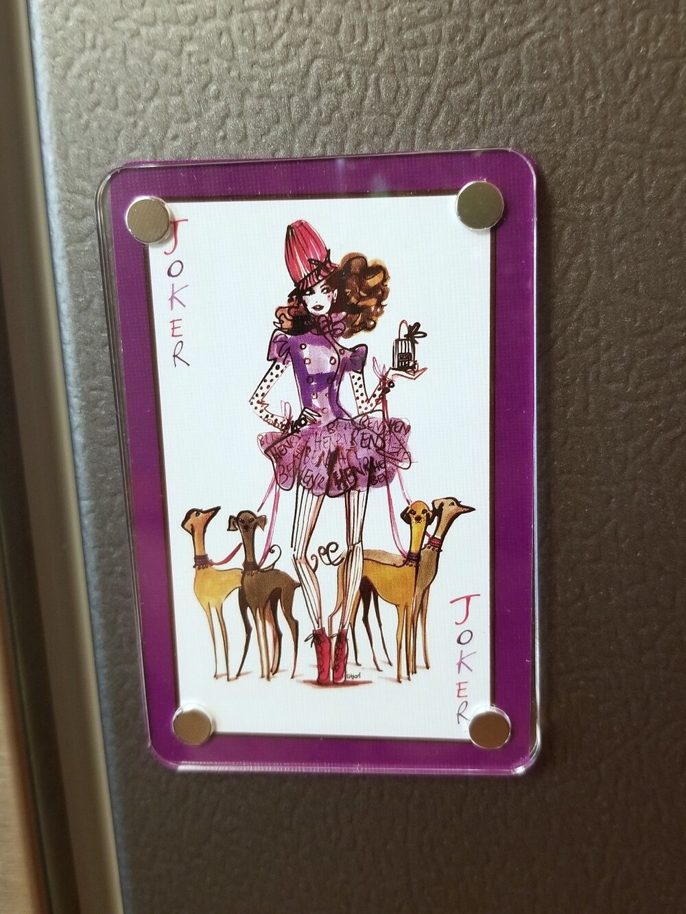 ❗Henri Bendel Circus Girl Playing Card Magnet❗